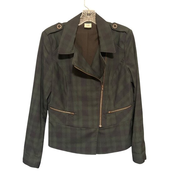 Cabi Plaid Moto Jacket  Size 8 - Picture 3 of 8